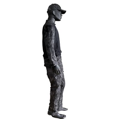 Polyester/kotton mannen lange mouwen gebreide overhemd Uniform kikker pak in aangepaste kleur