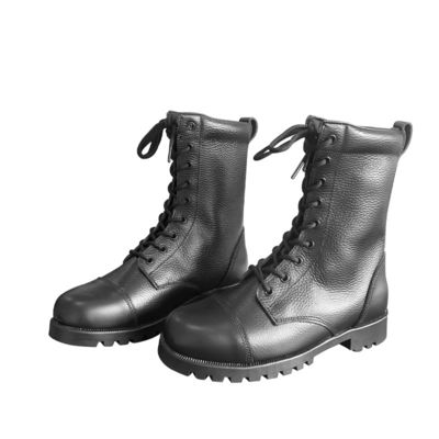 1.5kg op maat gesneden mannen schoenen Zwarte koeienleer laarzen met rubberen buitenzool