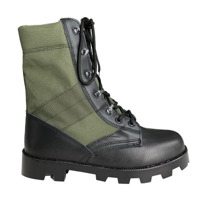 Panama Groene Canvas Leer Combat Style Jungle Laarzen met zijsluiting en betaalbaar