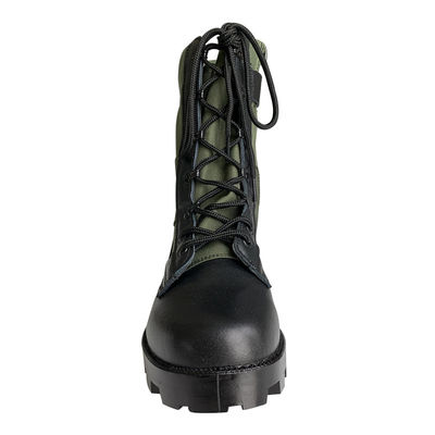 Panama Groene Canvas Leer Combat Style Jungle Laarzen met zijsluiting en betaalbaar