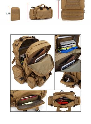 Waterdichte rugzak van 55L 600D Oxfordstof met afneembare kleinere accessoires