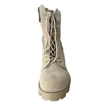 36-47 Up-lace ruwe suede leer veiligheidsschoenen met harde toehoed en knalende rubberen zool