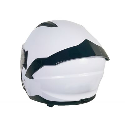 Witte ABS motorfietshelm met halfface PC-schild en aanpasbaar ontwerp