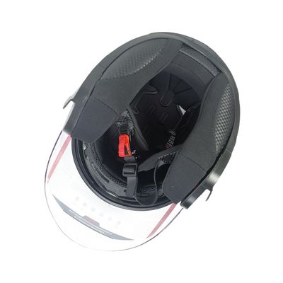 Witte ABS motorfietshelm met halfface PC-schild en aanpasbaar ontwerp