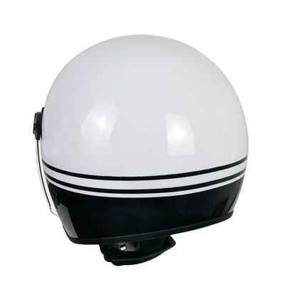 Half Open Gezicht Retro Motorfietshelm voor hoofdbescherming Wit en aanpasbaar XL