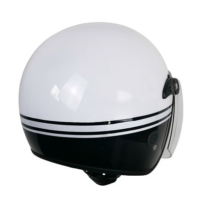 Half Open Gezicht Retro Motorfietshelm voor hoofdbescherming Wit en aanpasbaar XL