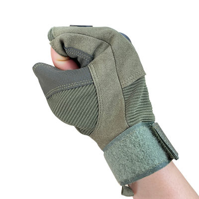 Maximale verzorging en bescherming Halve vinger harde knokkel anti-glij-microfiber lederen handschoenen