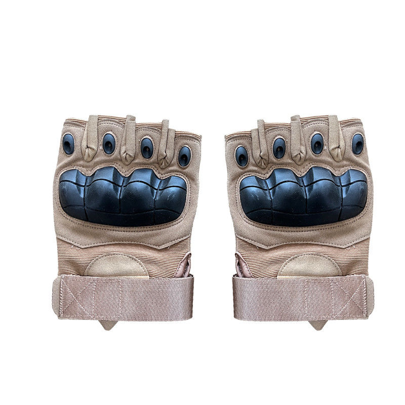 Groene nylon/watten/metalen halve vinger handbescherming Perfect voor buitenactiviteiten
