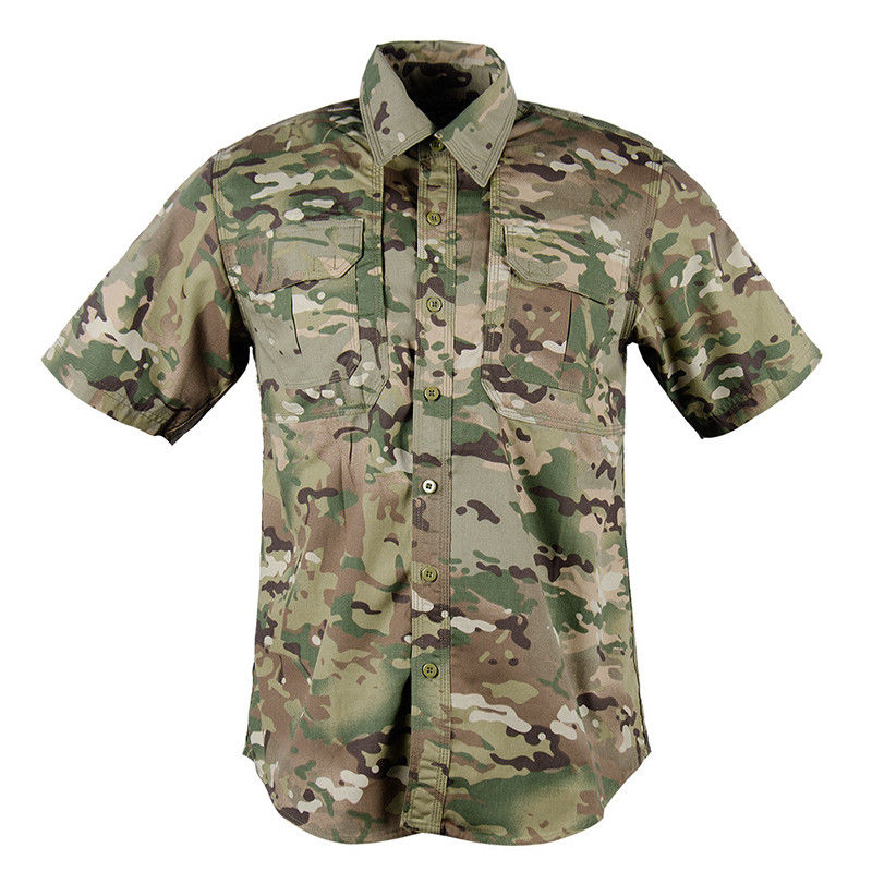 Gewoon gekleurd mannen plus size Cargo shirt korte mouw voor zomer mode herfst kleding