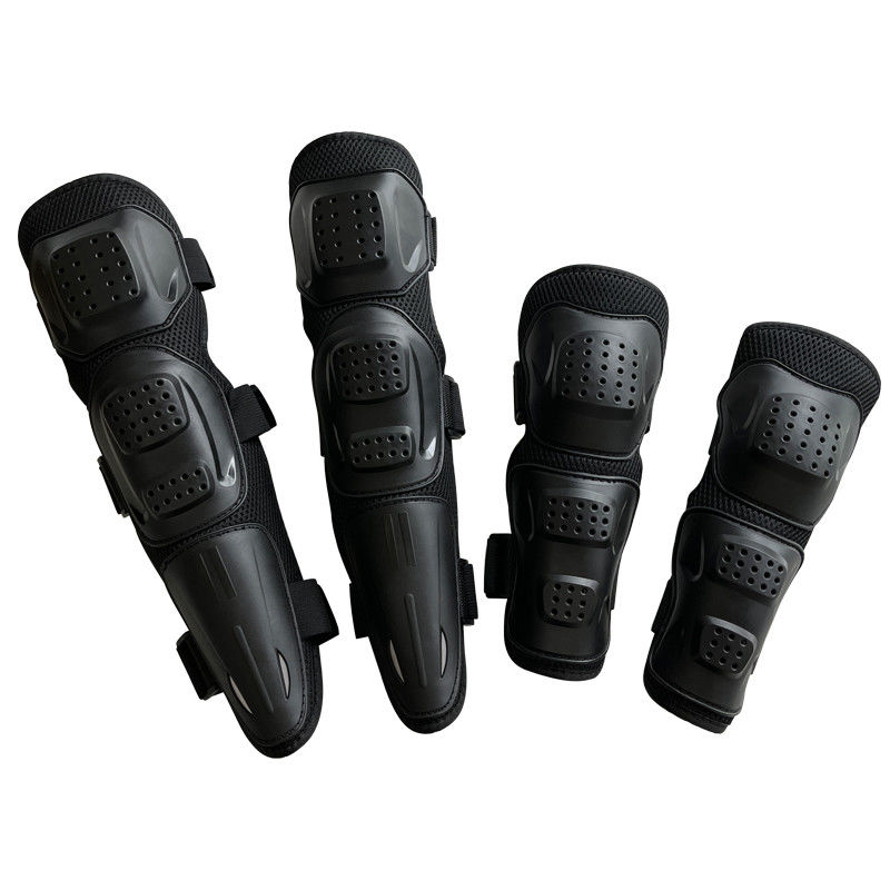 Intensieve bescherming Rijden Zwarte Outdoor Sports Kniepads Vier stukken Set voor de motorfiets