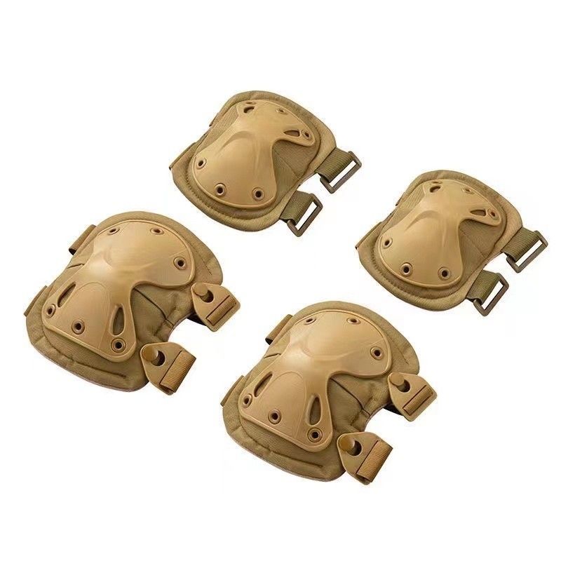 Comfortabele bescherming in sport Ellebogen en kniepads Khaki kleur Zwart