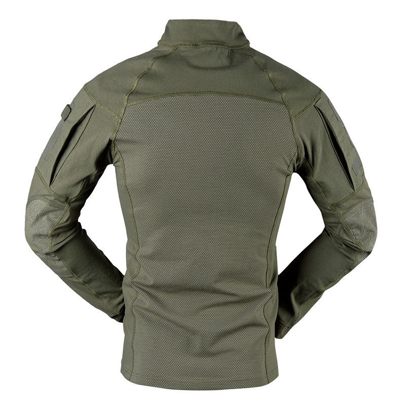 Buiten gebreide groene lange mouwen sportuniform met antistatische en naadloze fusie