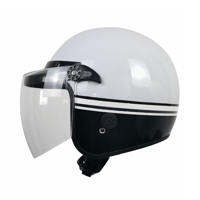 Half Open Gezicht Retro Motorfietshelm voor hoofdbescherming Wit en aanpasbaar XL