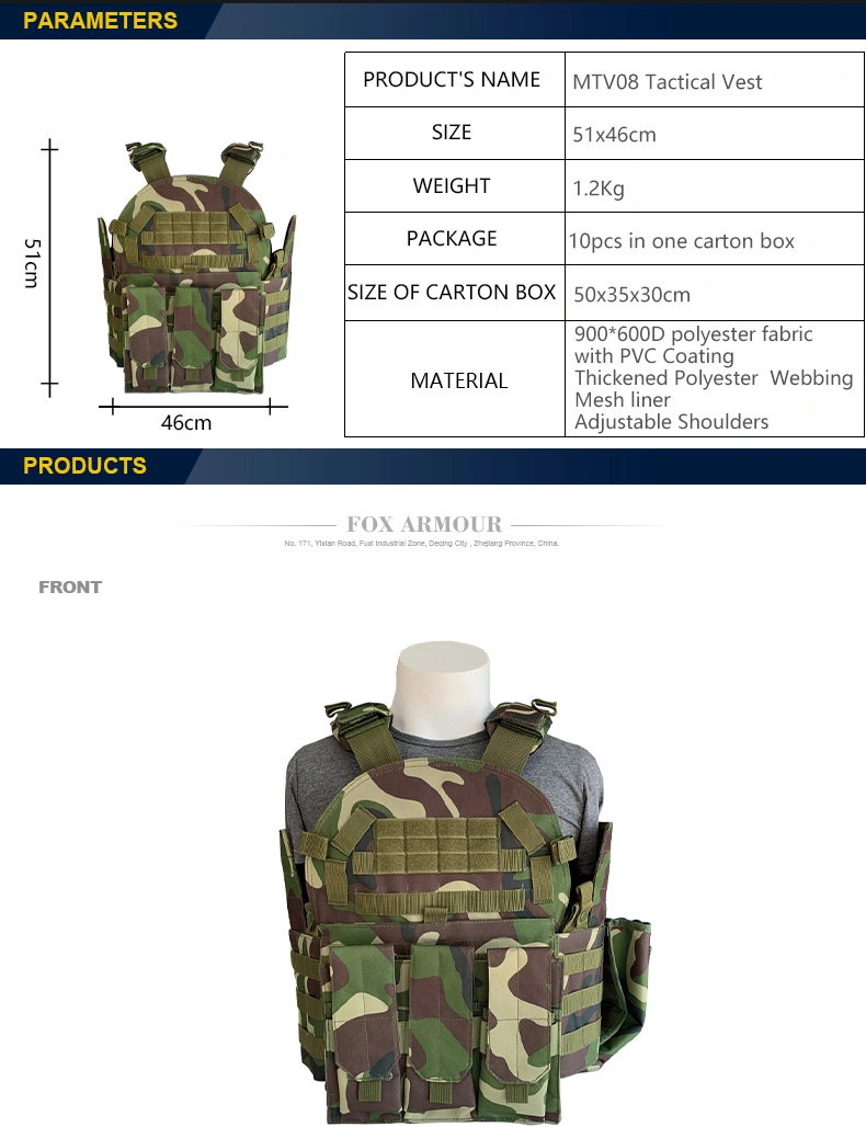 MTV08 camouflage ademend tactisch vest met Molle systeem 2